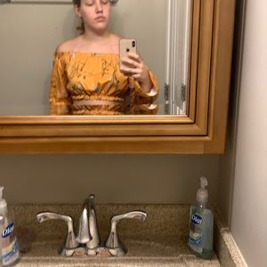 Yellow Backless Crop Top from ROMWE